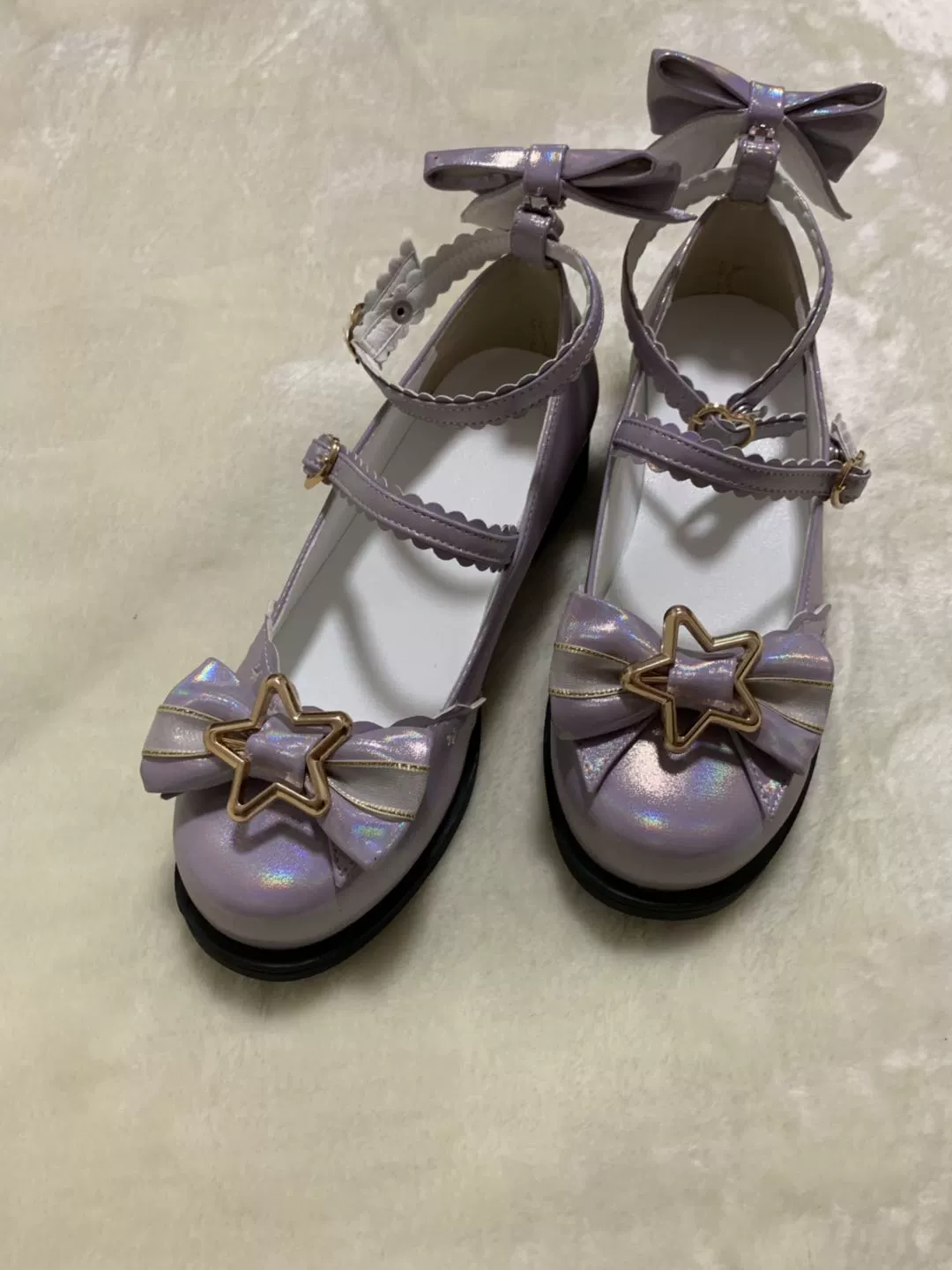 Bubble Cat - Dreamy Starry - Sweet Lolita Shoes Low Heel Bow Shoes - Image 23