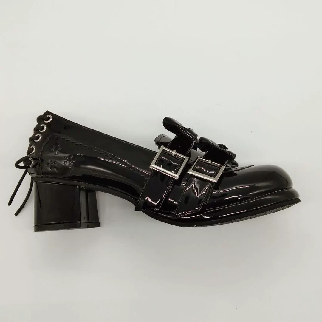 Antaina - Sweet Lolita Mary Jane Shoes Shiny Bow Shoes - Image 6