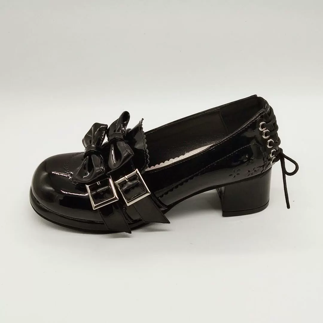 Antaina - Sweet Lolita Mary Jane Shoes Shiny Bow Shoes - Image 8