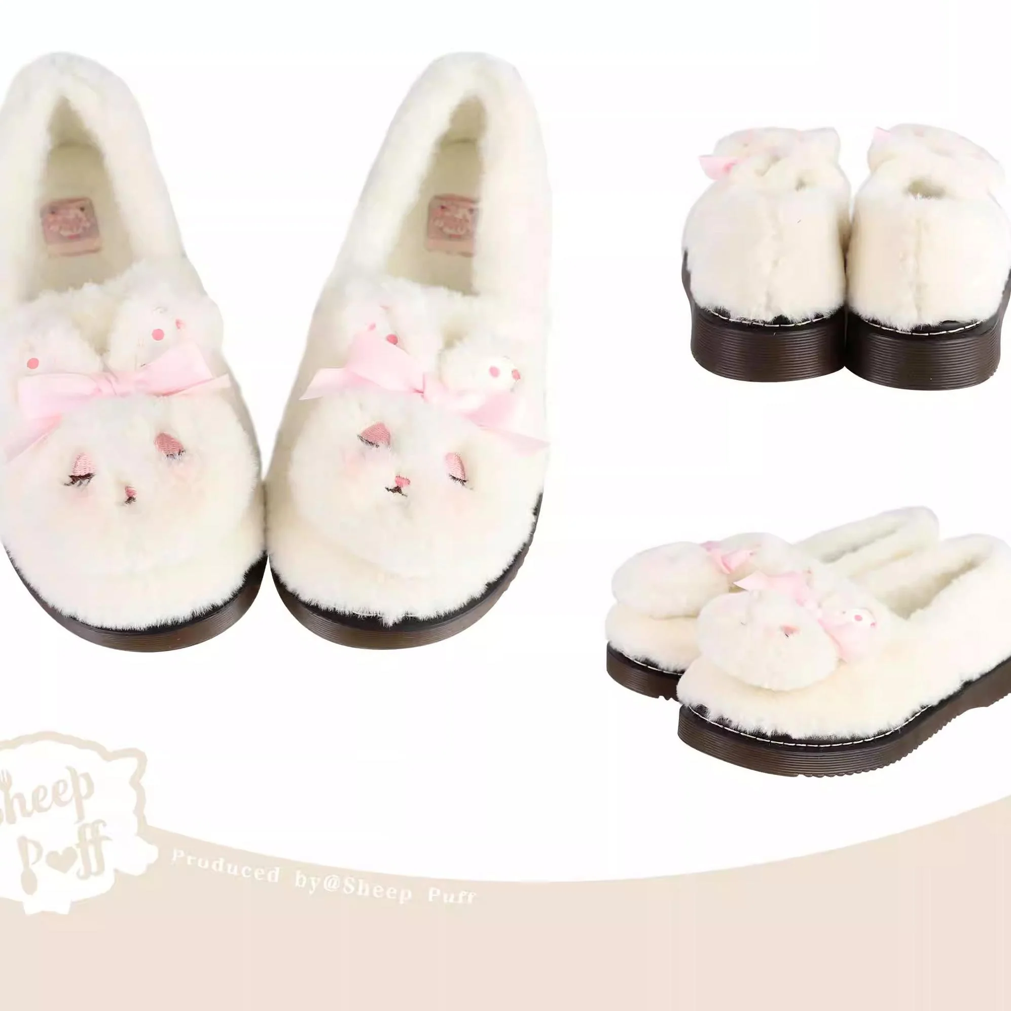 Rabbit Fur - Sweet Lolita Shoes Plush Rabbit Winter Lolita Shoes - Image 12