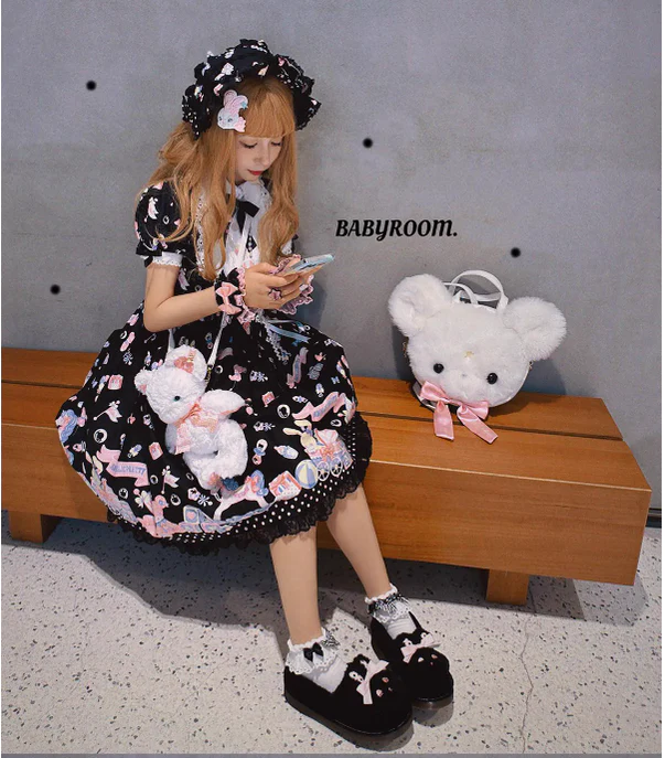 Rabbit Fur - Sweet Lolita Shoes Plush Rabbit Winter Lolita Shoes - Image 4