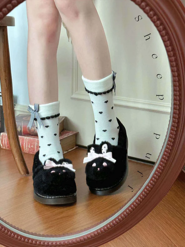 Rabbit Fur - Sweet Lolita Shoes Plush Rabbit Winter Lolita Shoes - Image 6