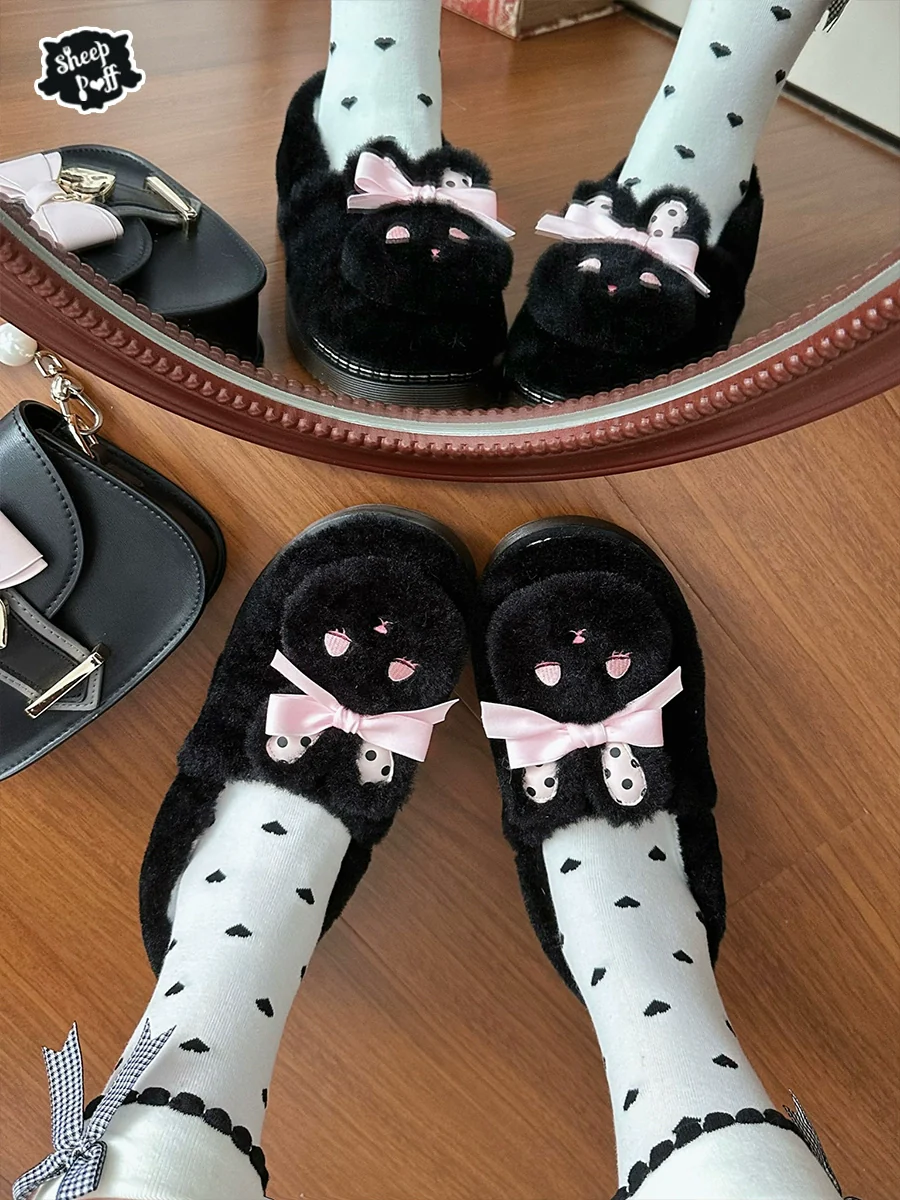 Rabbit Fur - Sweet Lolita Shoes Plush Rabbit Winter Lolita Shoes - Image 7