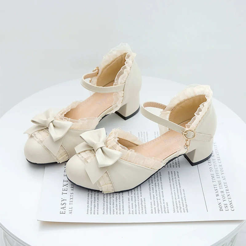 Yana - Sweet Lolita Shoes Round Toe Students Chunky Heel - Image 4