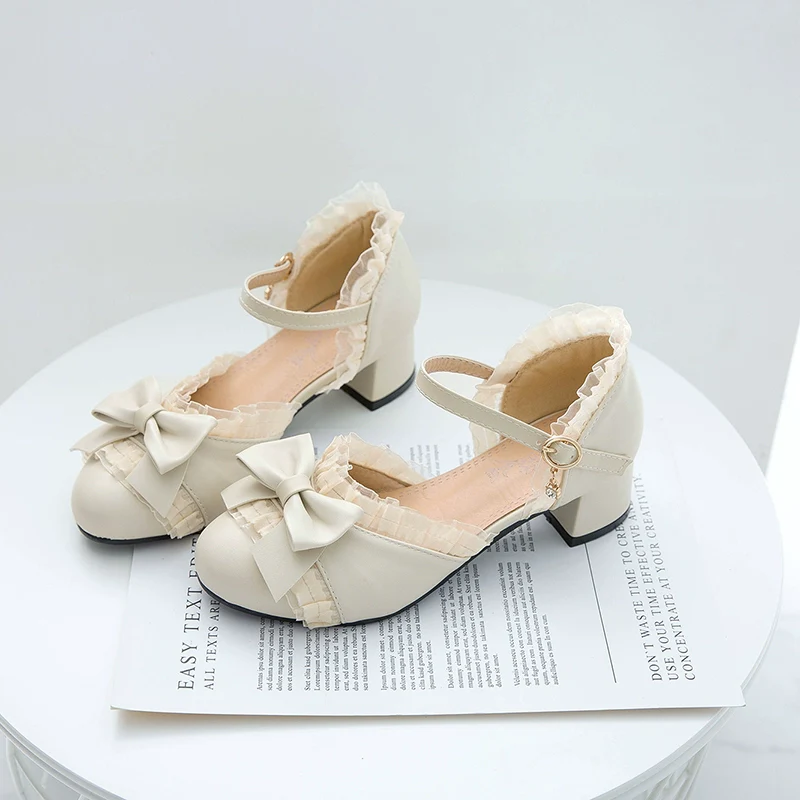 Yana - Sweet Lolita Shoes Round Toe Students Chunky Heel - Image 5