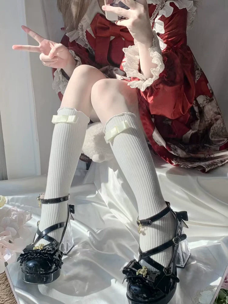 Meng Ka Jiang - Dreamy Bear - Sweet Lolita Shoes, Transparent Heel With Embedded Bear - Image 22