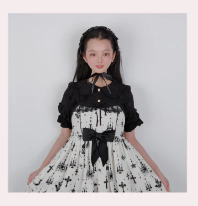 Plus Size Lolita Short Sleeve Cotton Blouse - Image 10