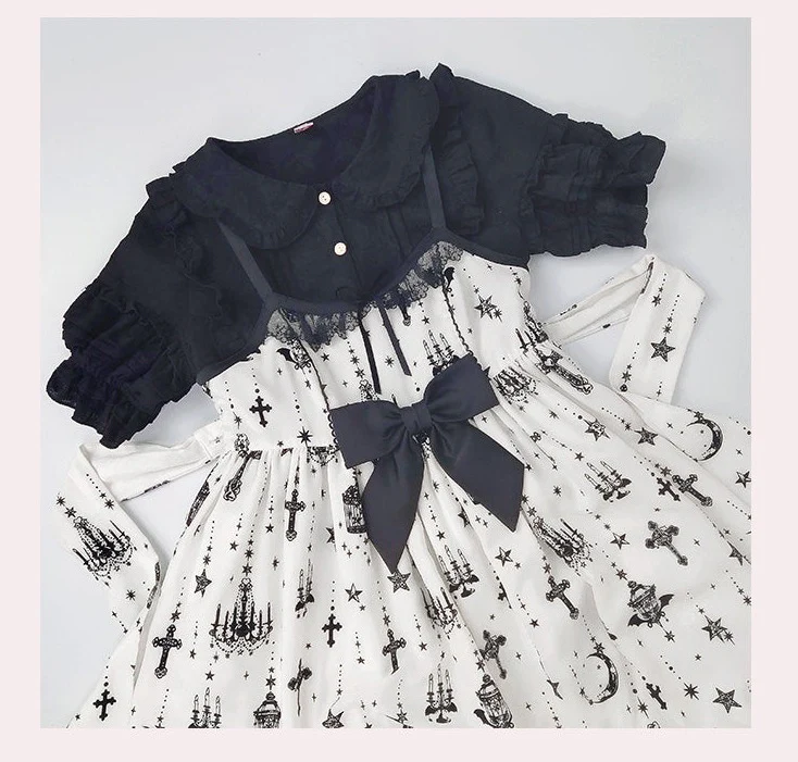 Plus Size Lolita Short Sleeve Cotton Blouse - Image 9