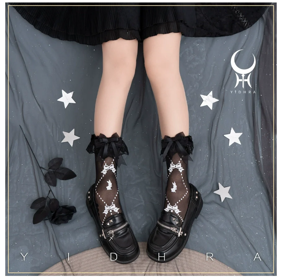 Yidhra - Bear Gummy and Milk Candy Bunny - Sweet Lolita Short Socks Lovely Socks - Image 7