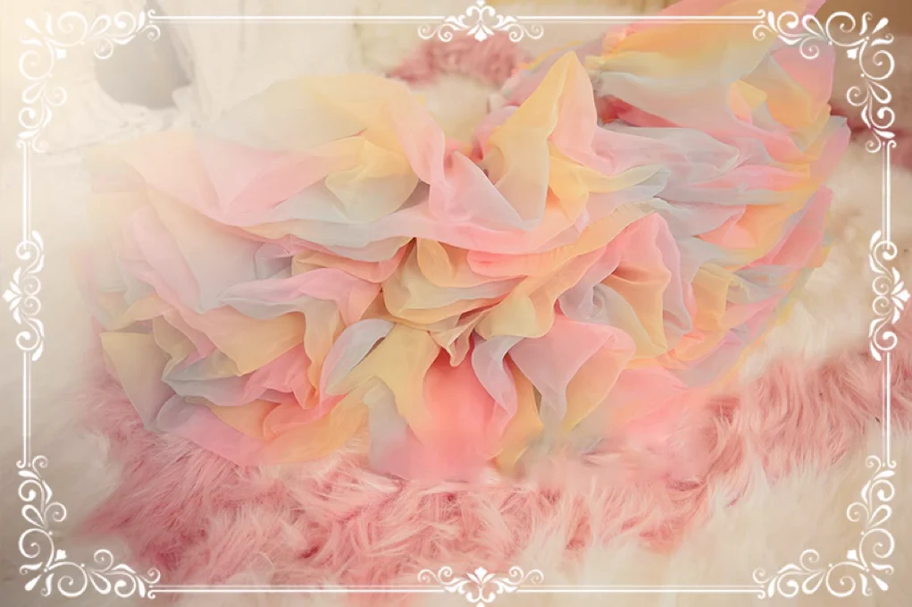 Rainbow Colorful Lolita Petticoat, 17" (43cm), Cotton Lining - Image 3