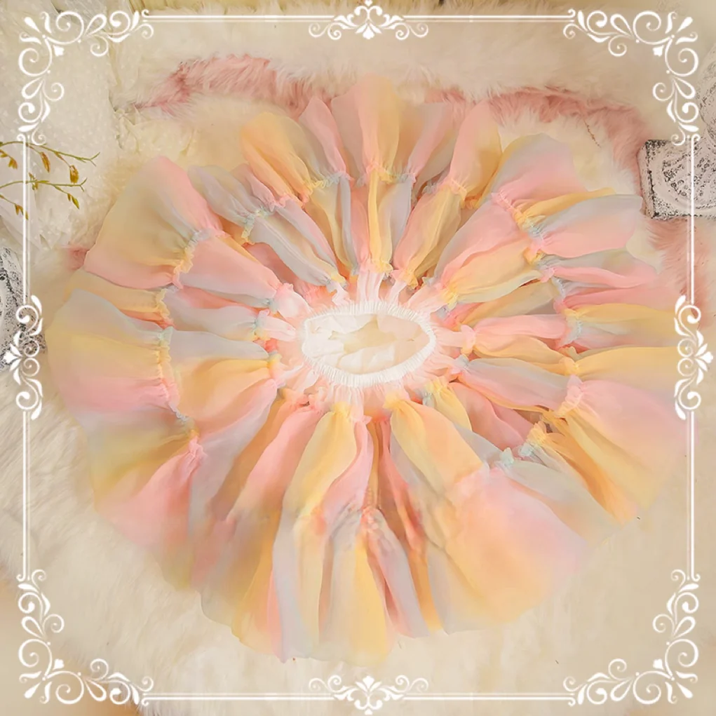 Rainbow Colorful Lolita Petticoat, 17" (43cm), Cotton Lining - Image 4