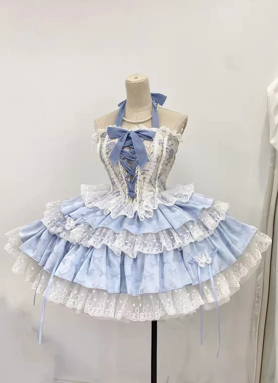 Qianmu - Endless Summer - Sweet Lolita Skirt Set with Ballet-Styled Bodice - Image 11
