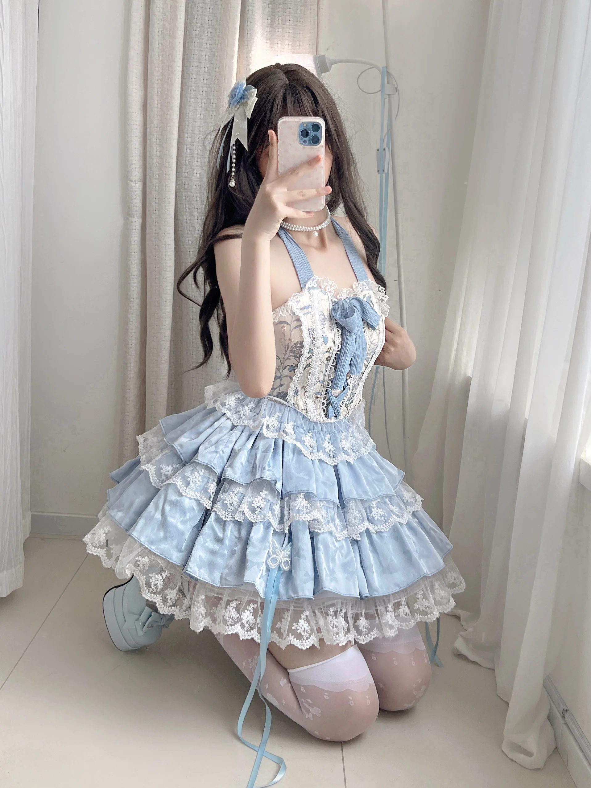 Qianmu - Endless Summer - Sweet Lolita Skirt Set with Ballet-Styled Bodice - Image 4