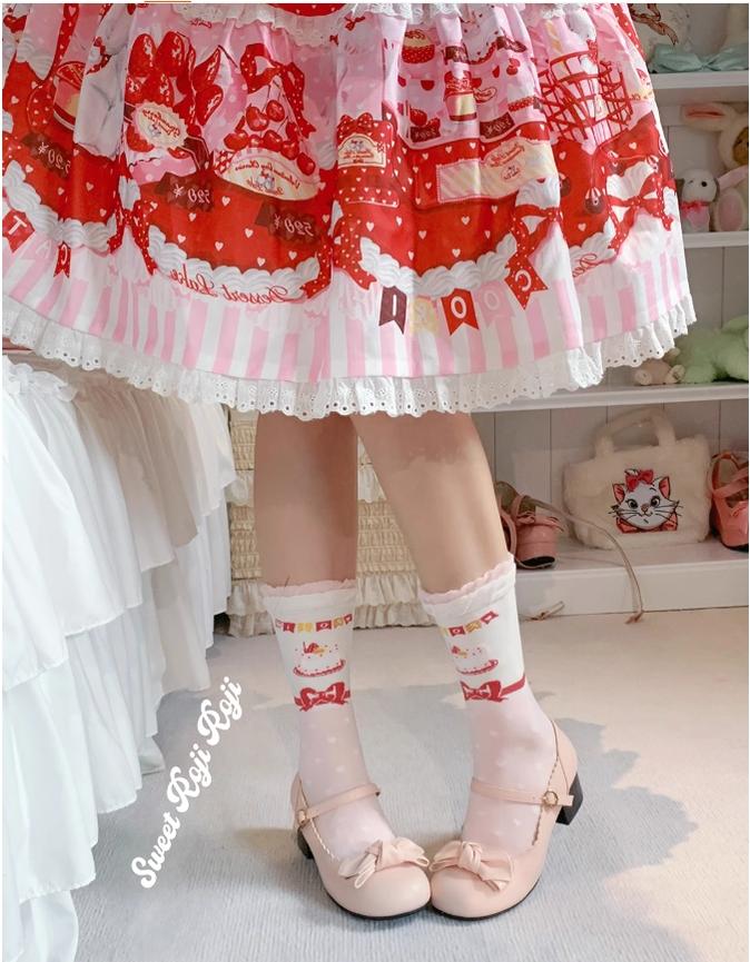 Roji Roji - Sweet Lolita Socks Cake Pattern Winter Socks - Image 3