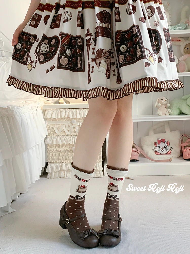 Roji Roji - Sweet Lolita Socks Cake Pattern Winter Socks - Image 5