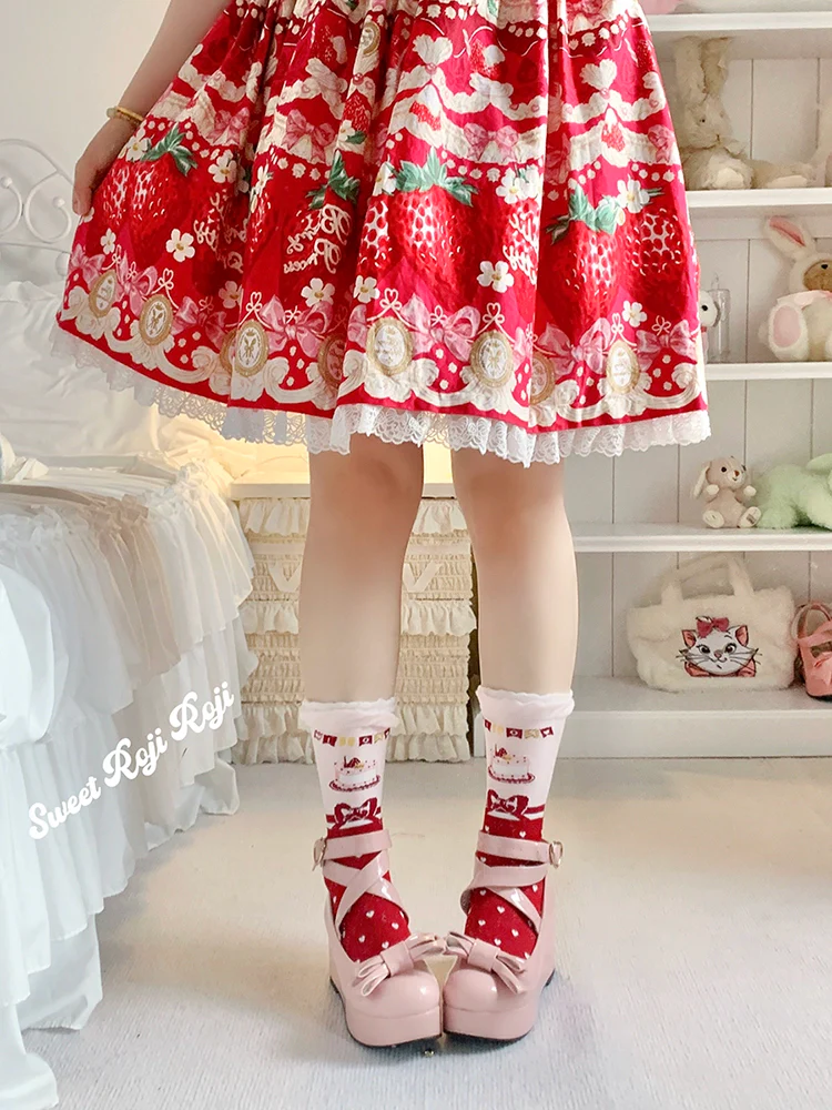 Roji Roji - Sweet Lolita Socks Cake Pattern Winter Socks - Image 7