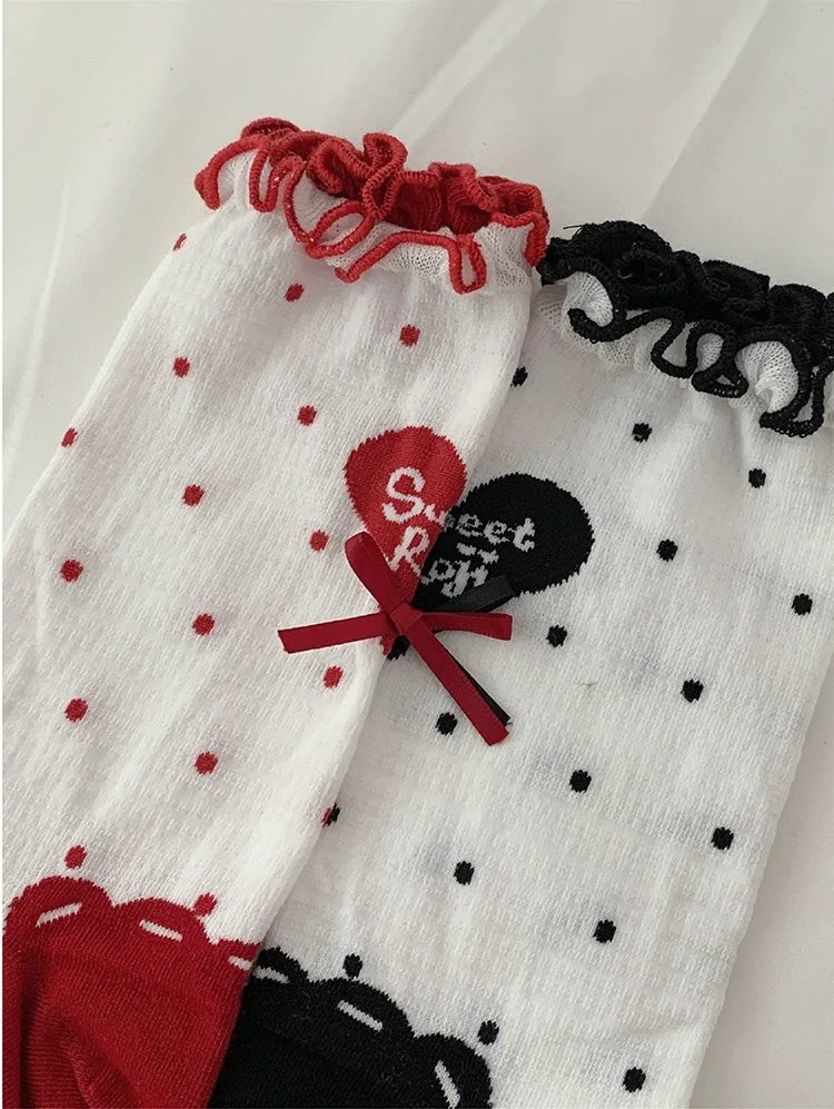Roji Roji - Sweet Lolita Socks Cute Lolita Short Socks With Polka Dot - Image 16