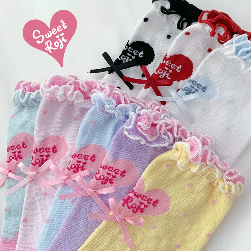 Roji Roji - Sweet Lolita Socks Cute Lolita Short Socks With Polka Dot - Image 2
