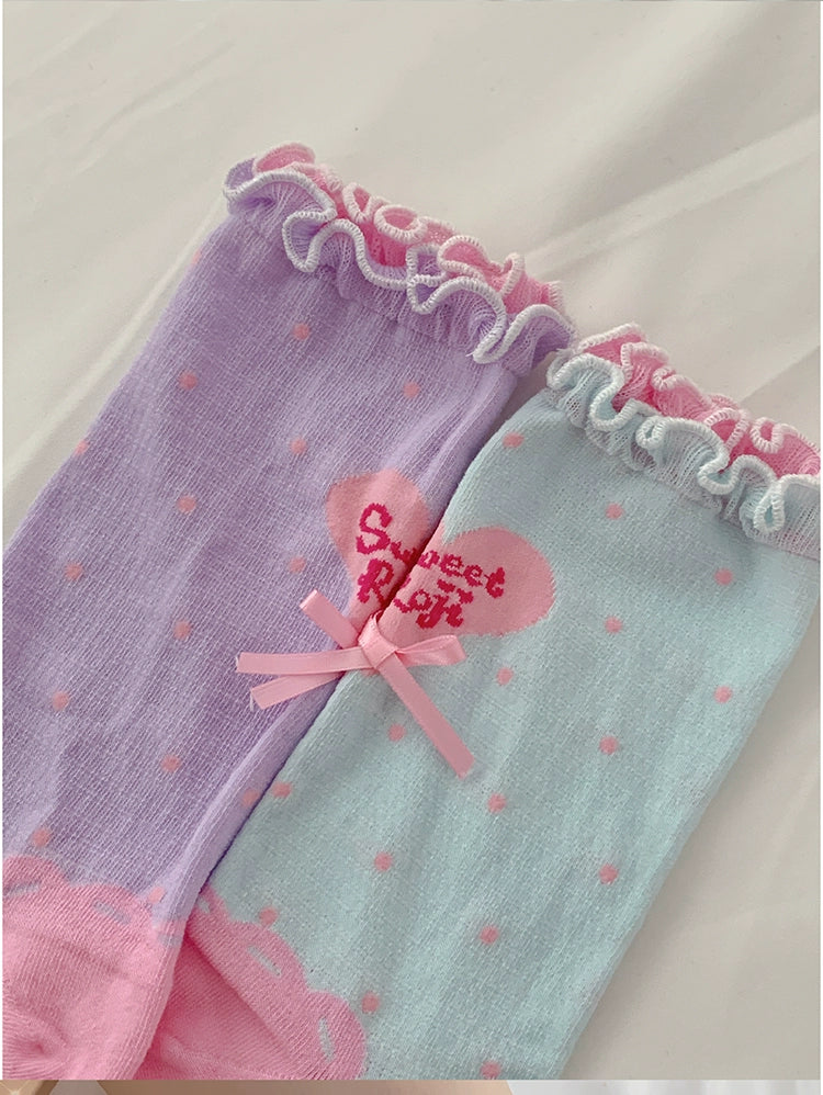 Roji Roji - Sweet Lolita Socks Cute Lolita Short Socks With Polka Dot - Image 20