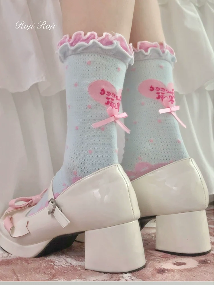Roji Roji - Sweet Lolita Socks Cute Lolita Short Socks With Polka Dot - Image 22