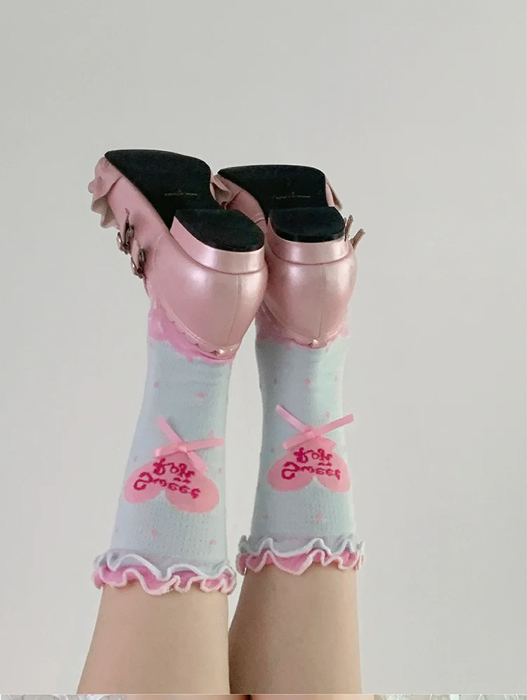 Roji Roji - Sweet Lolita Socks Cute Lolita Short Socks With Polka Dot - Image 23
