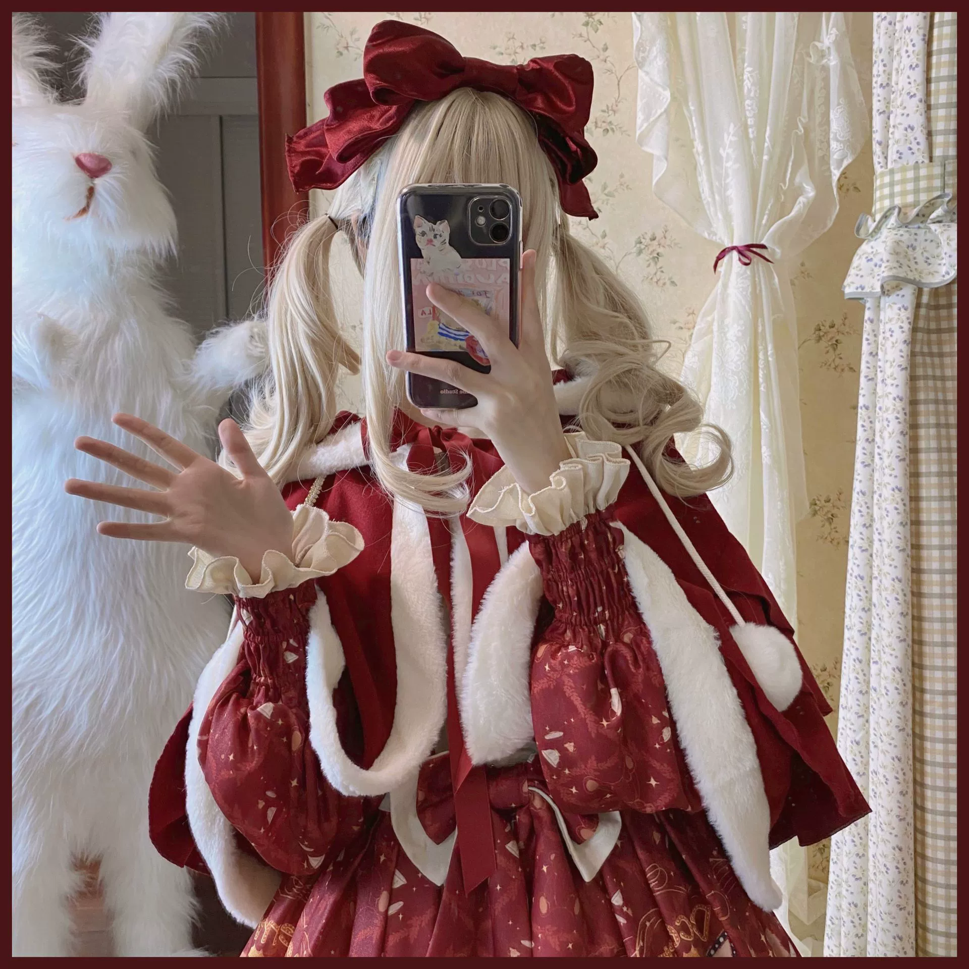 Matutu - Sweet Bear Gift House - Sweet Lolita Suit Christmas Lolita OP and Cape - Image 6