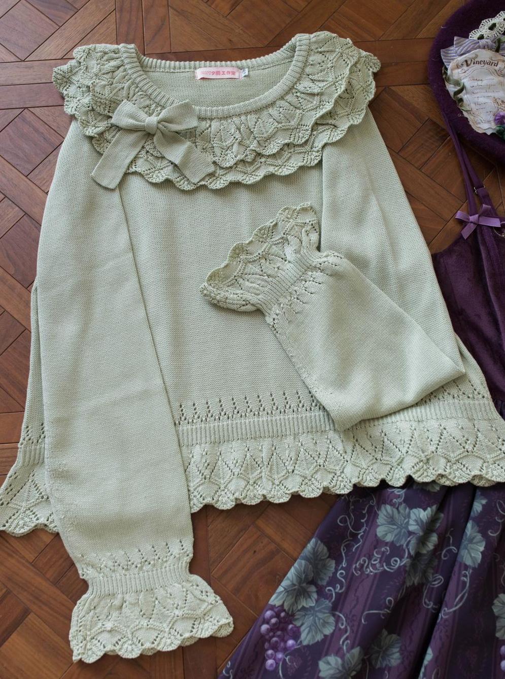 Nana - Sweet Lolita Sweater, Detachable Bow - Image 14