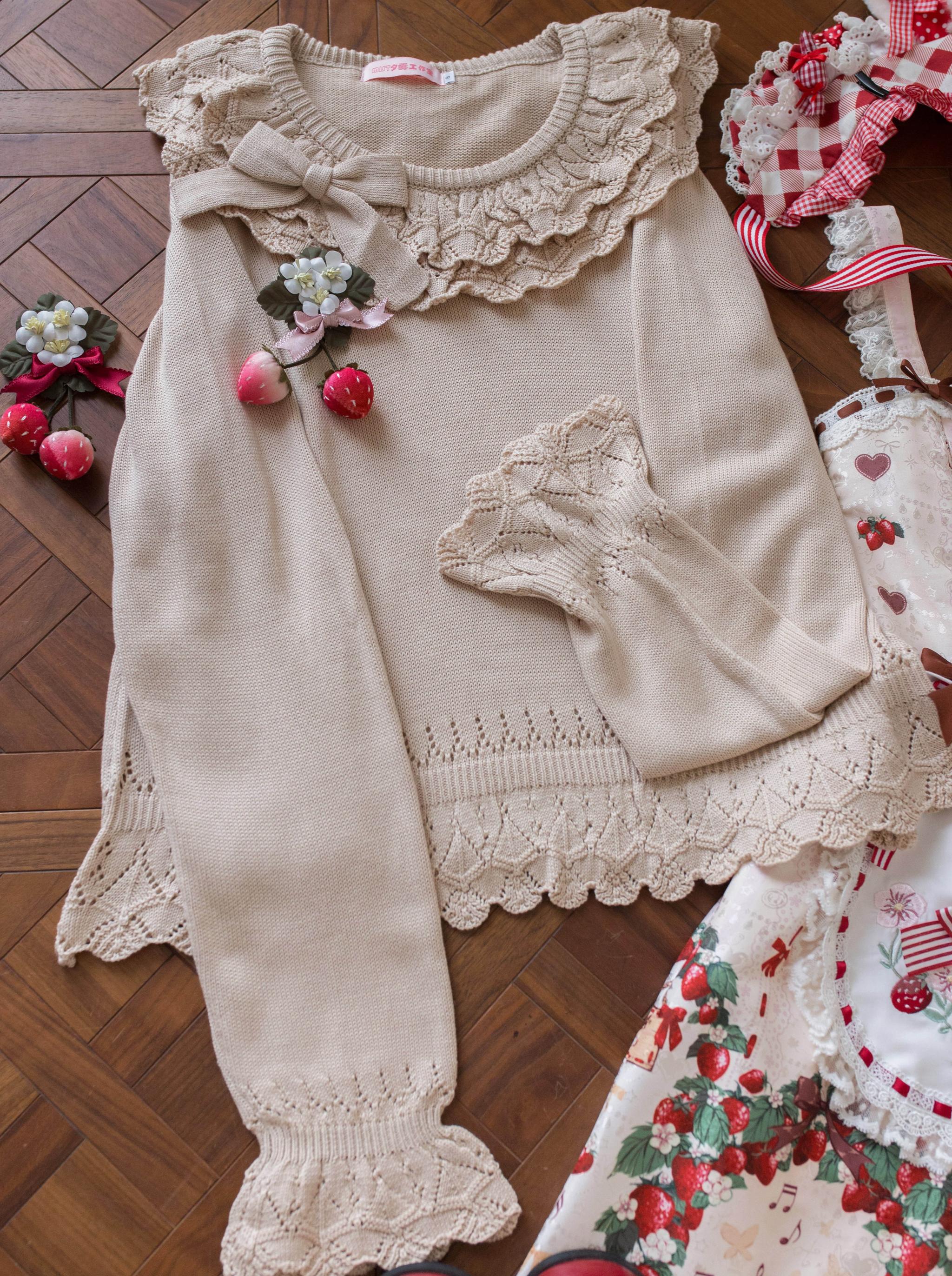 Nana - Sweet Lolita Sweater, Detachable Bow - Image 15