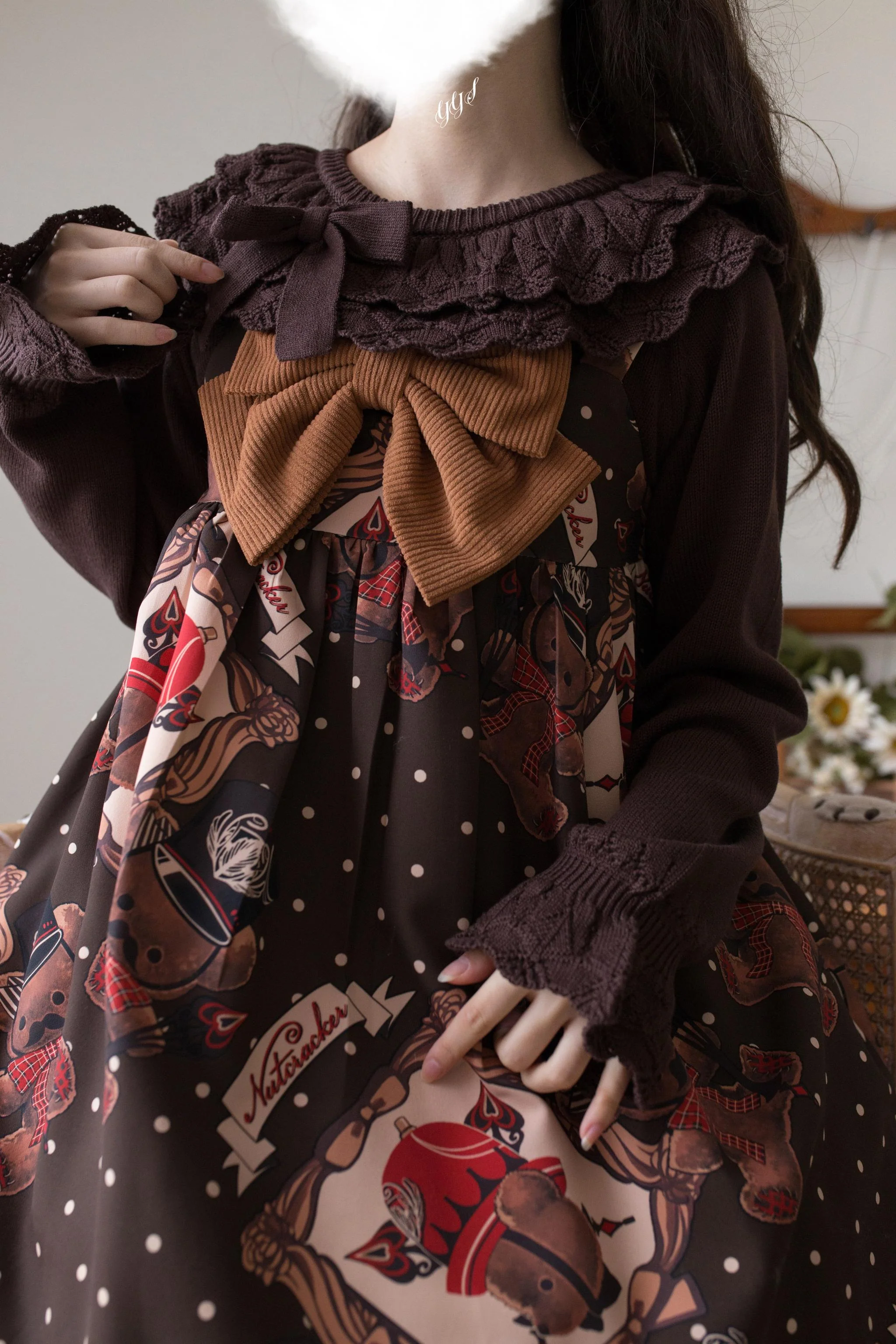 Nana - Sweet Lolita Sweater, Detachable Bow - Image 2