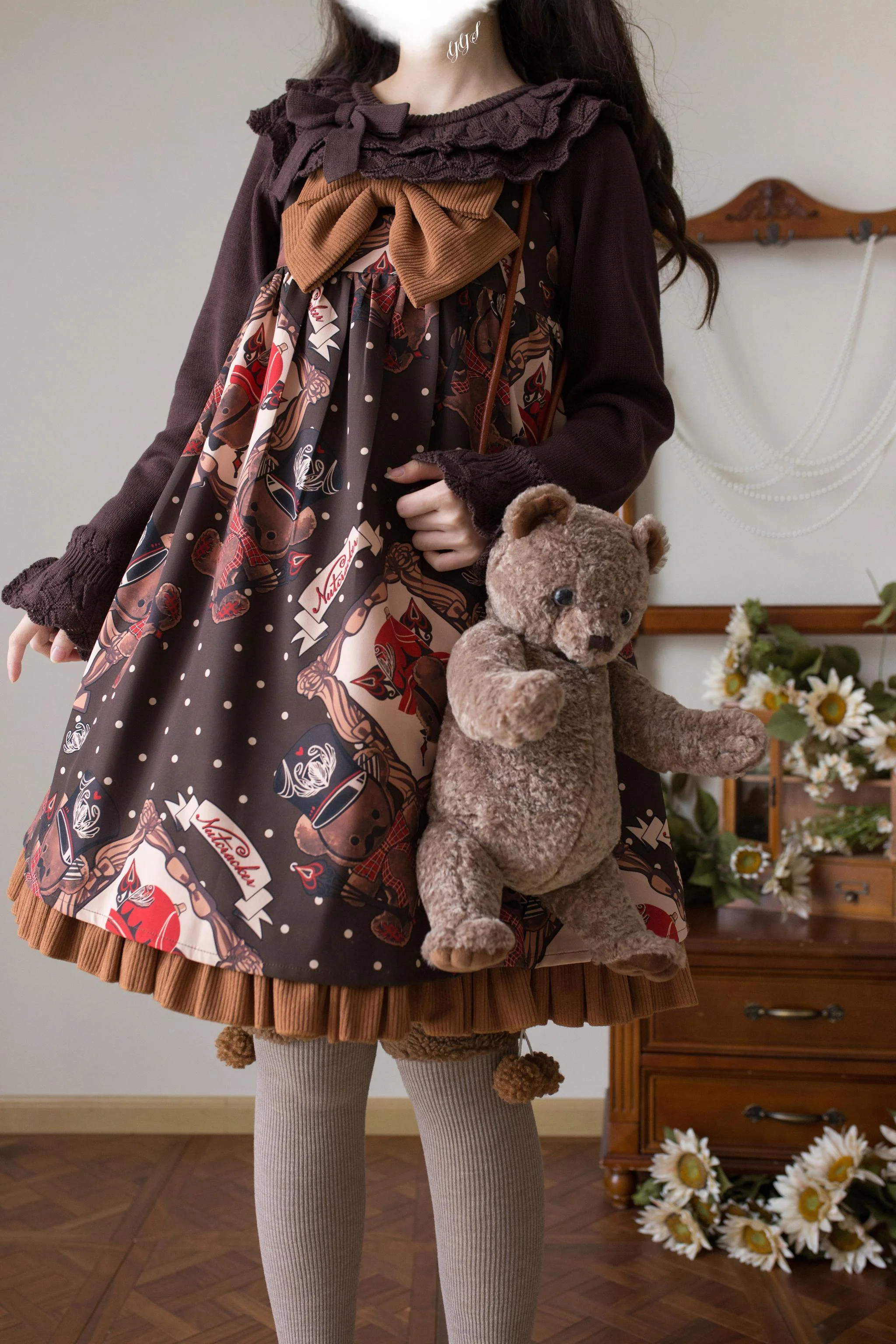 Nana - Sweet Lolita Sweater, Detachable Bow - Image 8