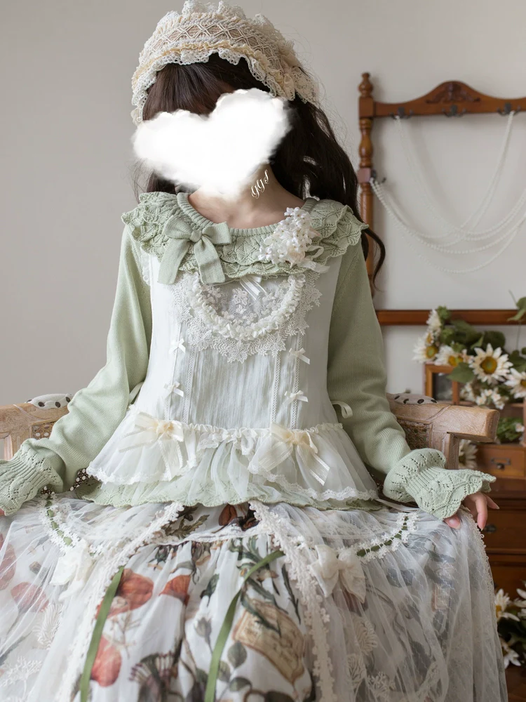 Nana - Sweet Lolita Sweater, Detachable Bow - Image 9