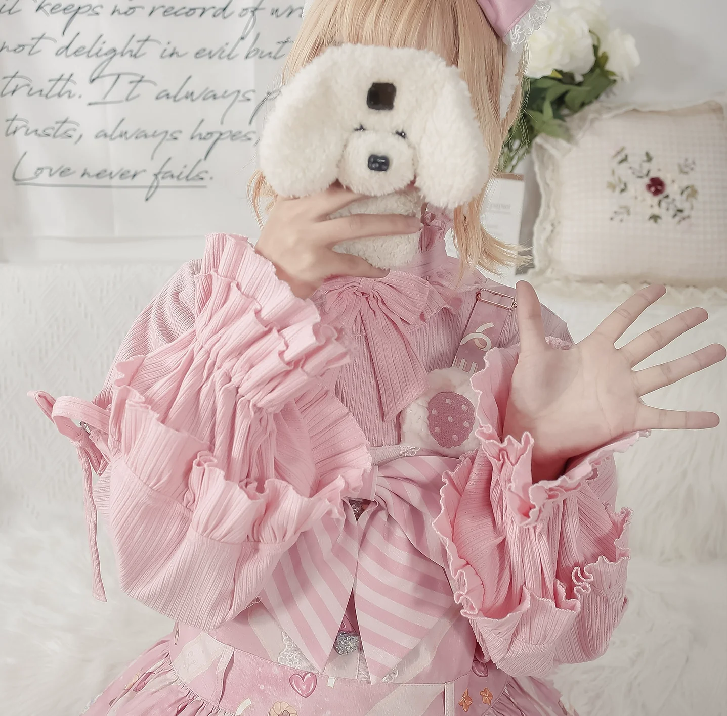 First Snow - Sweet Lolita Sweater Winter Puff Sleeve Knitting Innerwear - Image 11