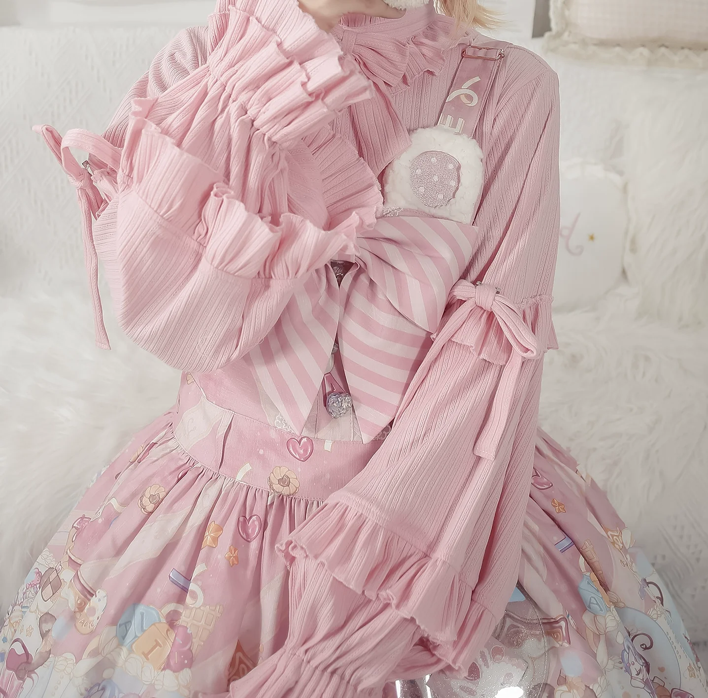 First Snow - Sweet Lolita Sweater Winter Puff Sleeve Knitting Innerwear - Image 13