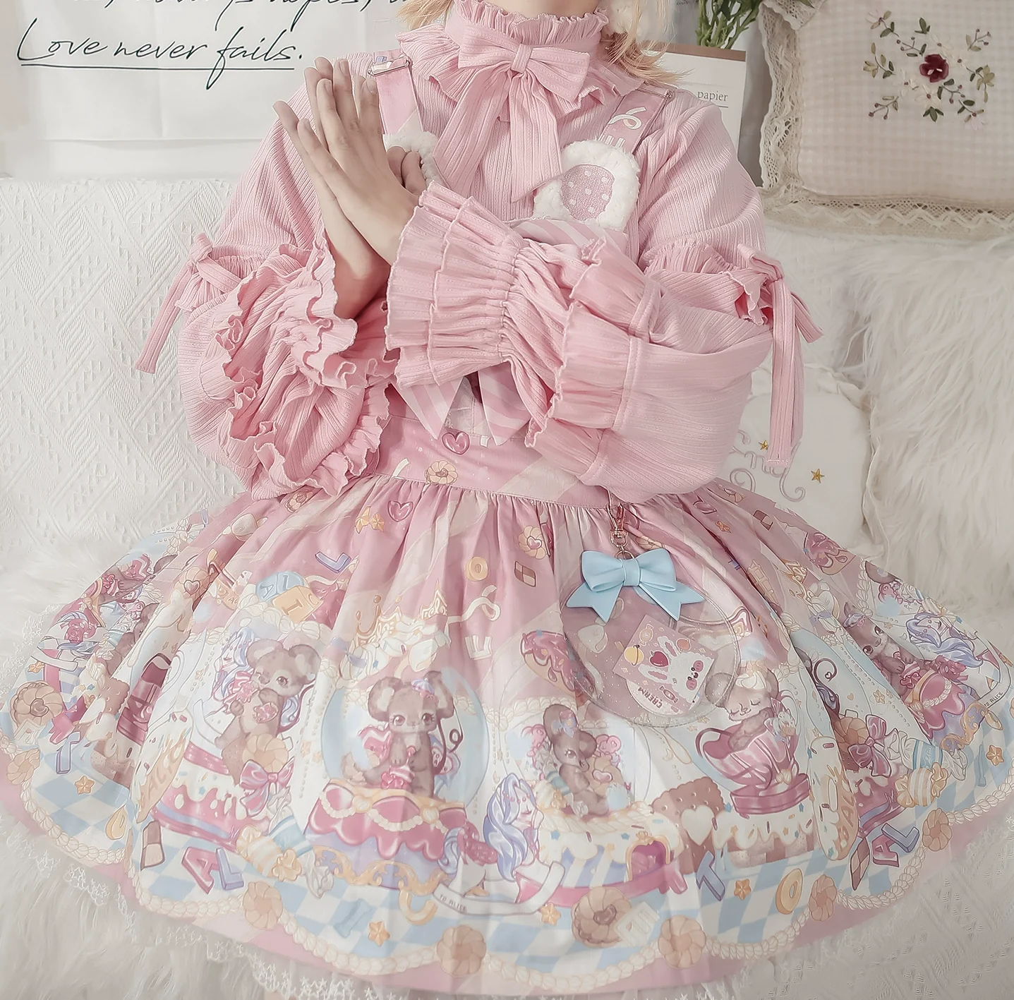 First Snow - Sweet Lolita Sweater Winter Puff Sleeve Knitting Innerwear - Image 14