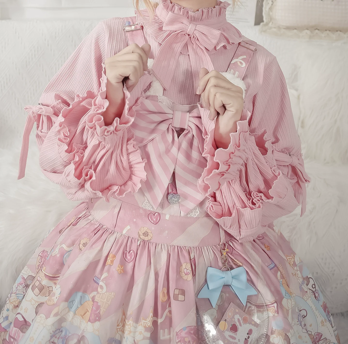 First Snow - Sweet Lolita Sweater Winter Puff Sleeve Knitting Innerwear - Image 15