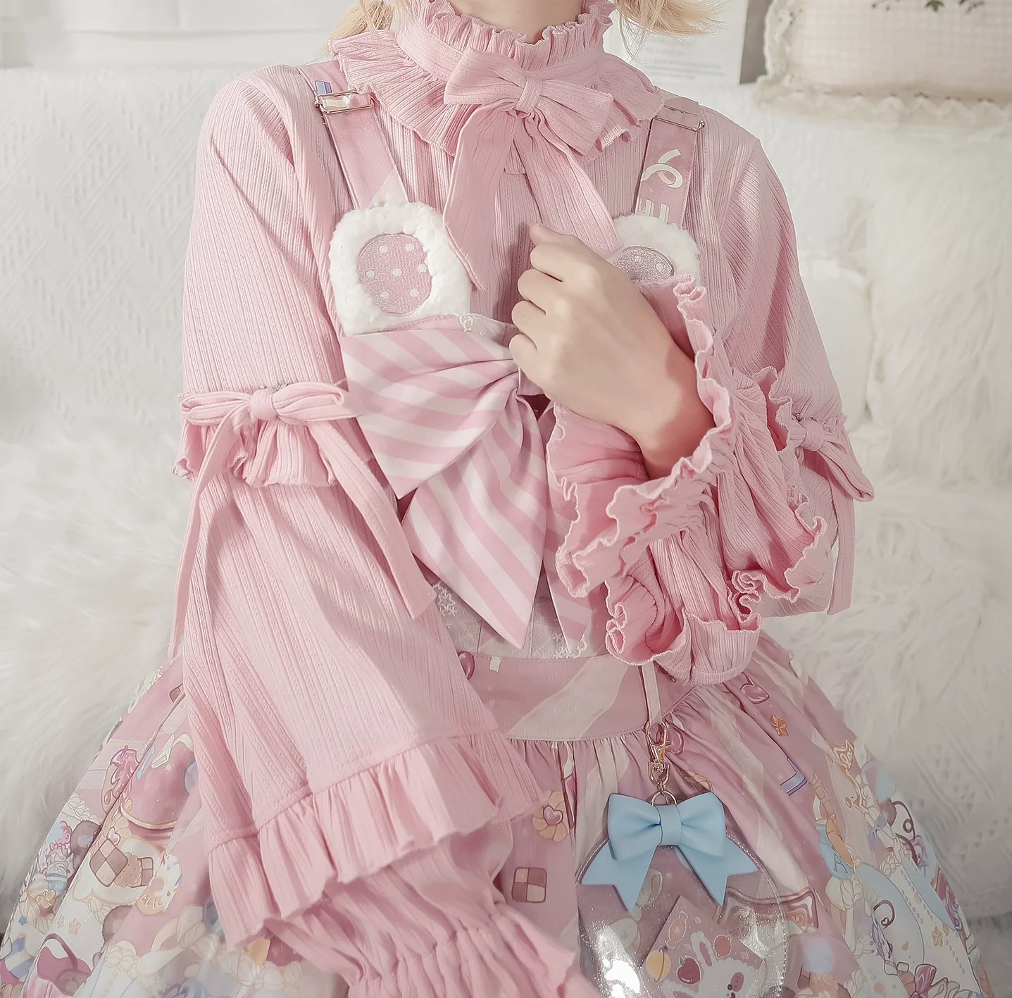 First Snow - Sweet Lolita Sweater Winter Puff Sleeve Knitting Innerwear - Image 17