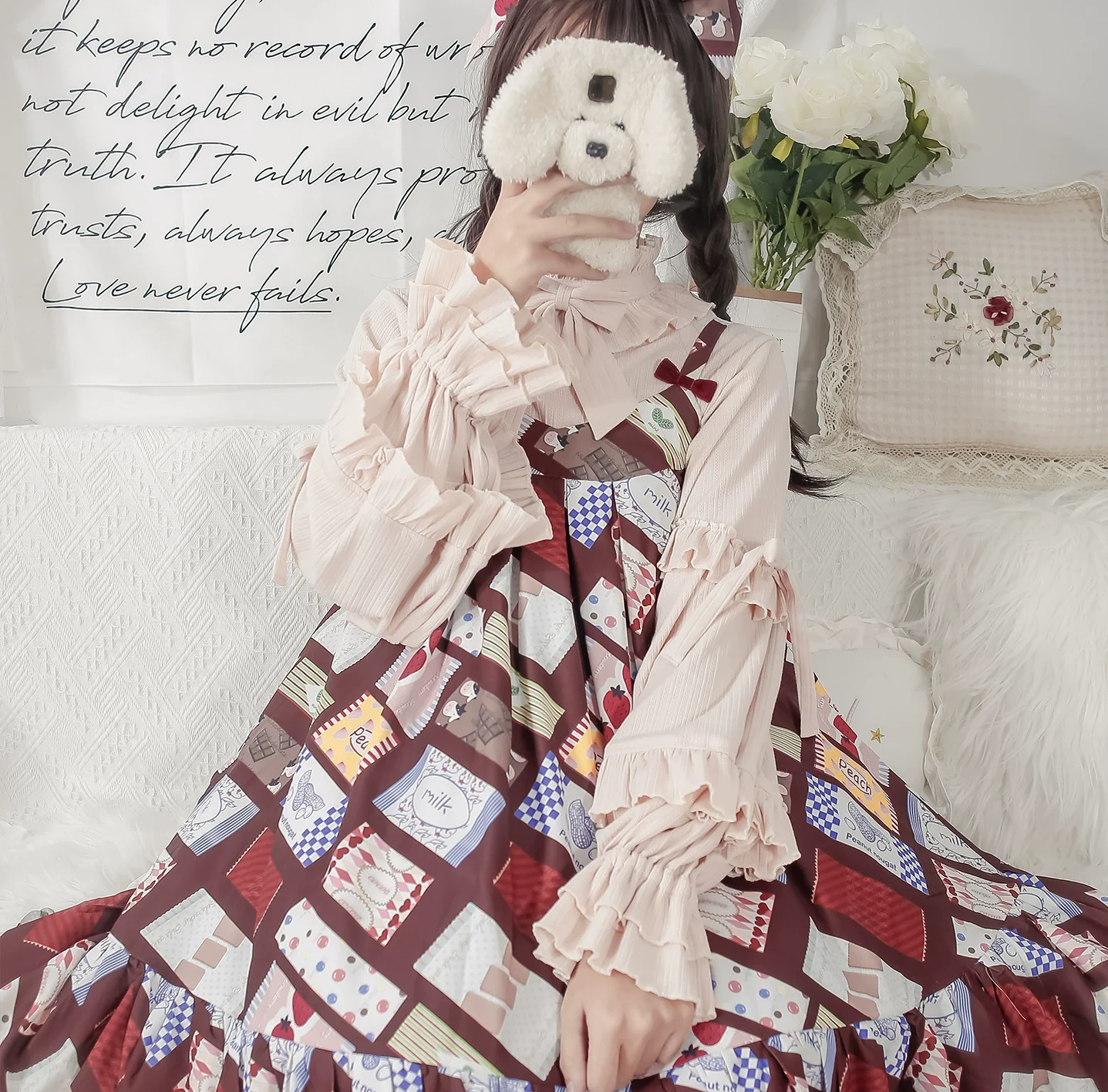 First Snow - Sweet Lolita Sweater Winter Puff Sleeve Knitting Innerwear - Image 46