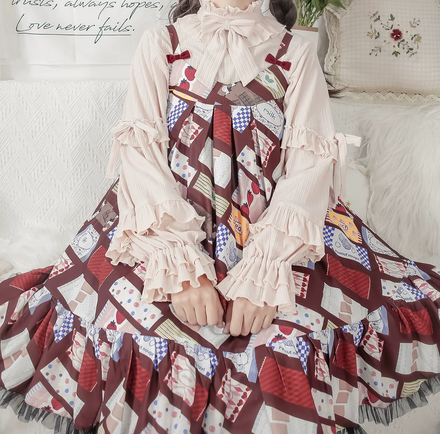 First Snow - Sweet Lolita Sweater Winter Puff Sleeve Knitting Innerwear - Image 48