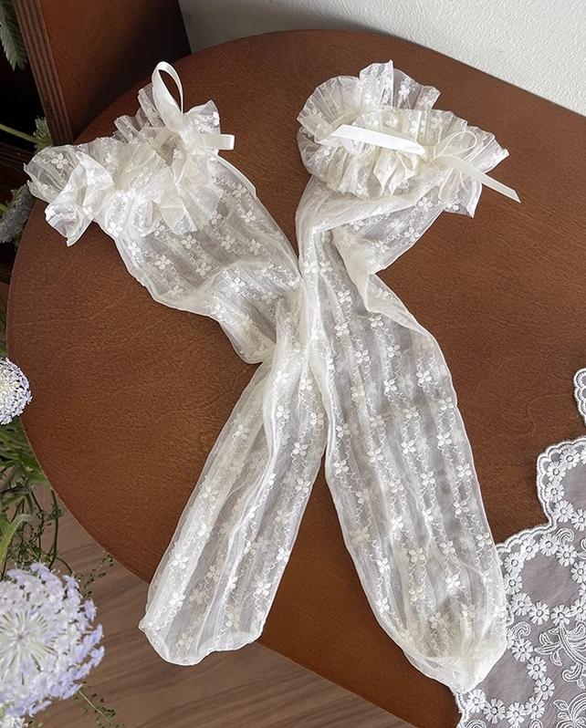 Sweet Lolita Thin Calf Socks with Ruffled Cuffs - Image 7