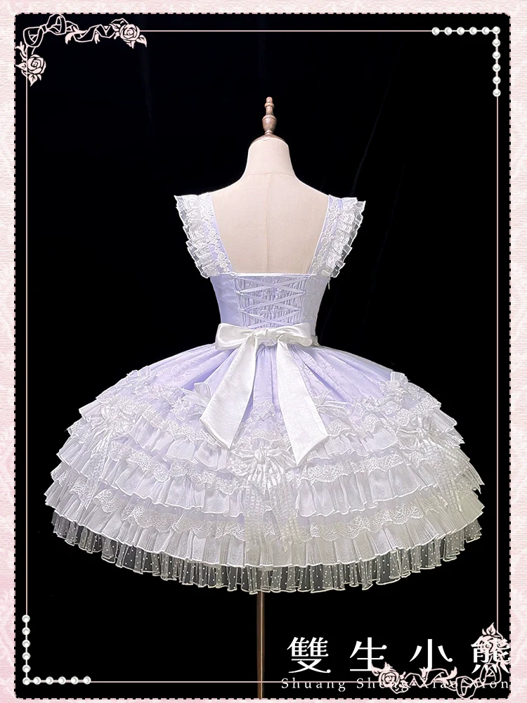 Shuang Sheng Xiao Xiong - Heart of Love - Sweet Lolita Wedding JSK, Bow Details - Image 100
