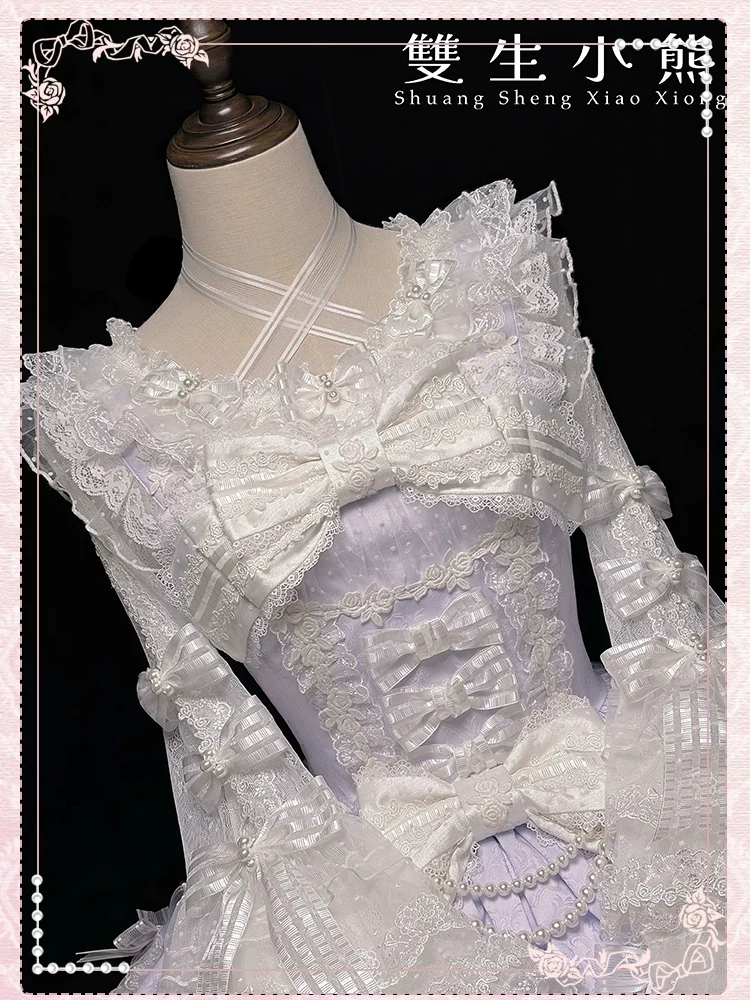 Shuang Sheng Xiao Xiong - Heart of Love - Sweet Lolita Wedding JSK, Bow Details - Image 103