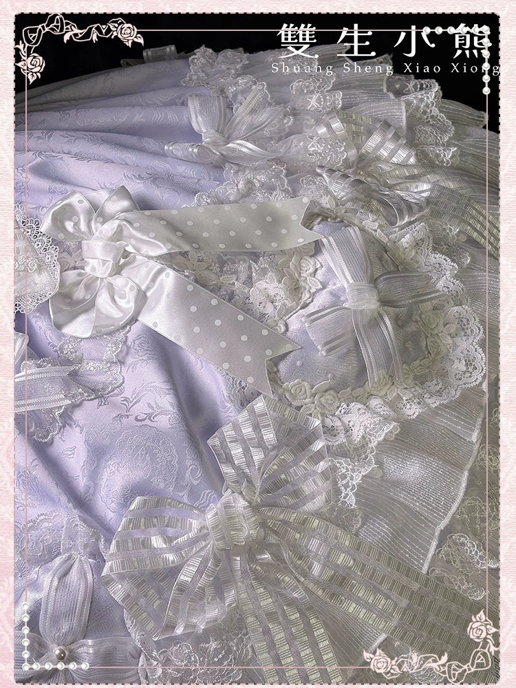 Shuang Sheng Xiao Xiong - Heart of Love - Sweet Lolita Wedding JSK, Bow Details - Image 108