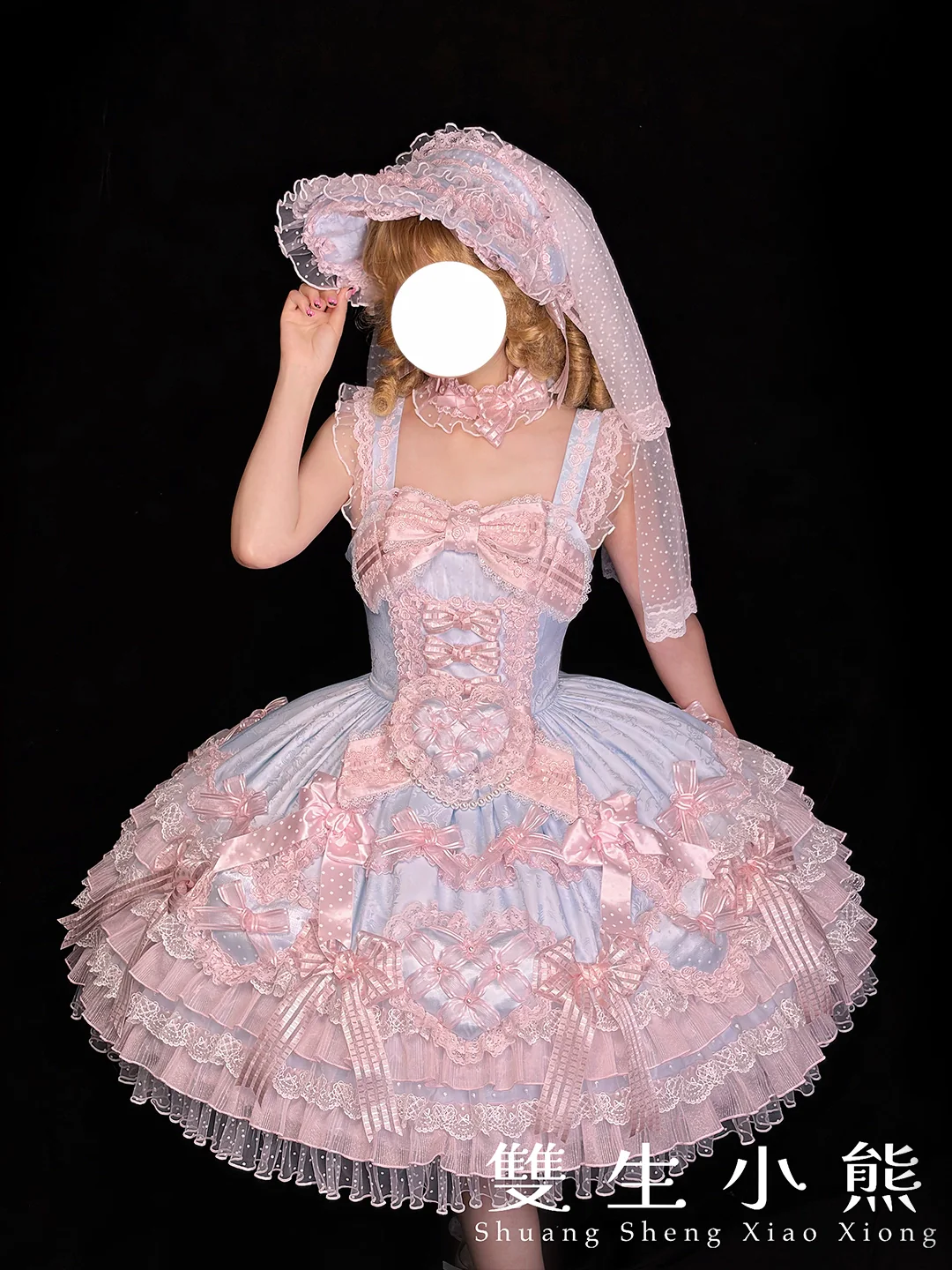Shuang Sheng Xiao Xiong - Heart of Love - Sweet Lolita Wedding JSK, Bow Details - Image 20