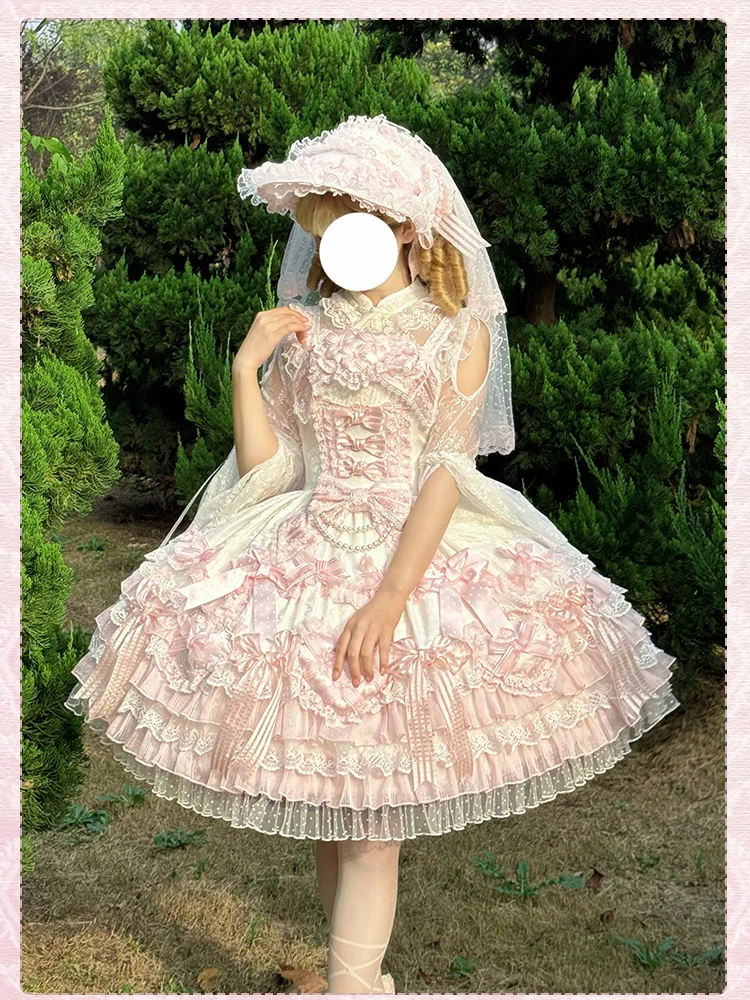 Shuang Sheng Xiao Xiong - Heart of Love - Sweet Lolita Wedding JSK, Bow Details - Image 39