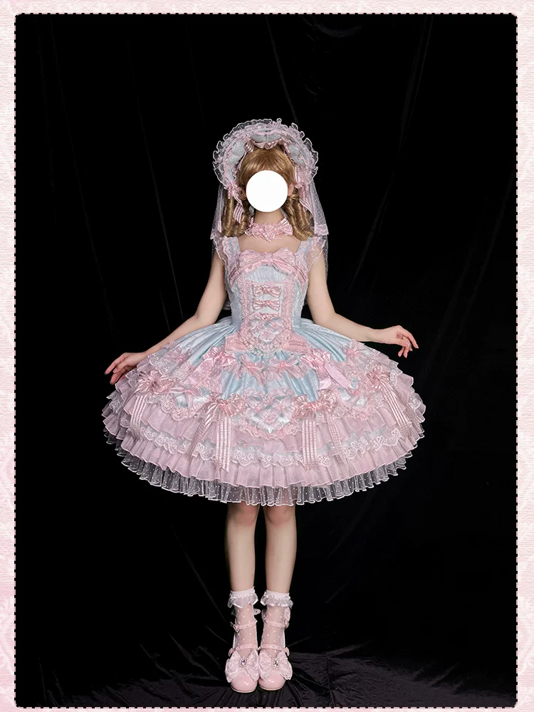 Shuang Sheng Xiao Xiong - Heart of Love - Sweet Lolita Wedding JSK, Bow Details - Image 5