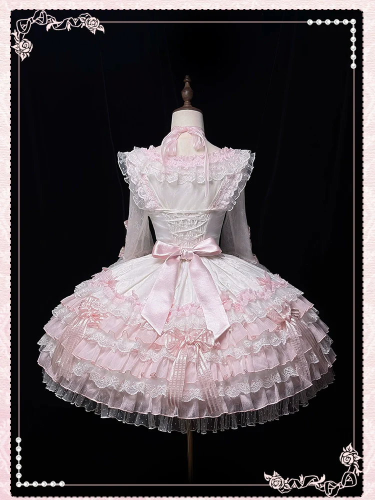 Shuang Sheng Xiao Xiong - Heart of Love - Sweet Lolita Wedding JSK, Bow Details - Image 60