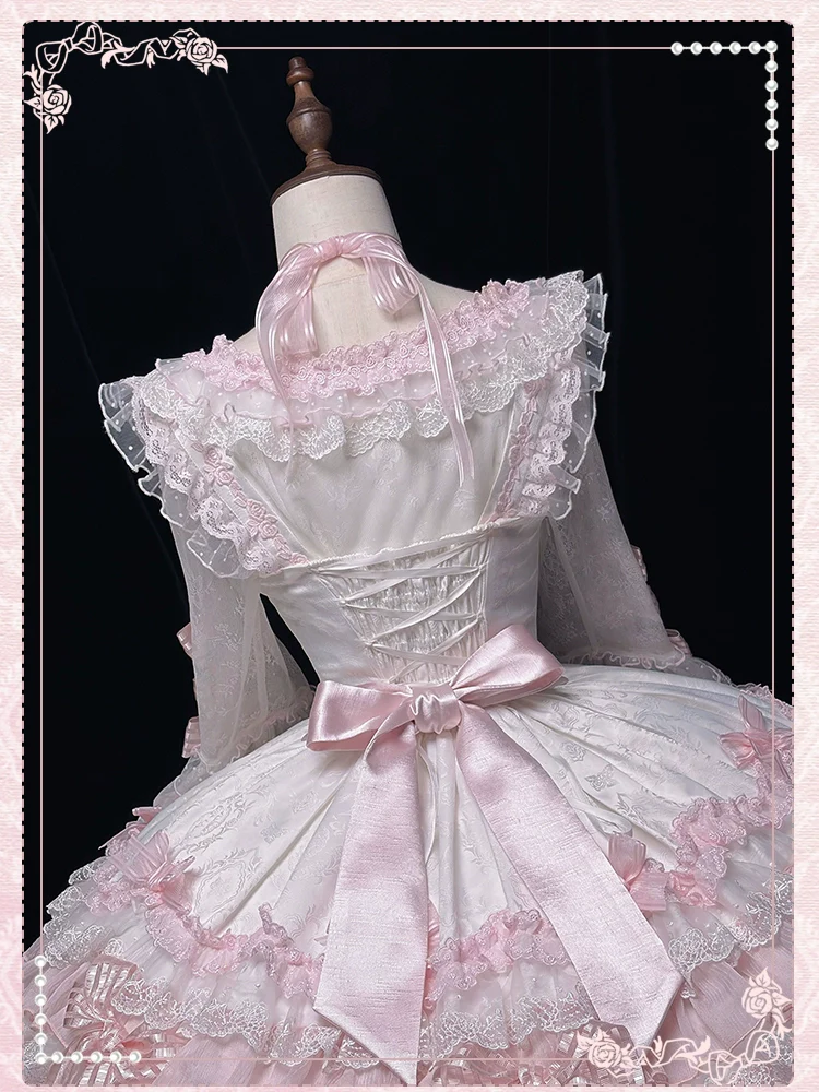 Shuang Sheng Xiao Xiong - Heart of Love - Sweet Lolita Wedding JSK, Bow Details - Image 65