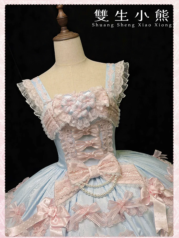 Shuang Sheng Xiao Xiong - Heart of Love - Sweet Lolita Wedding JSK, Bow Details - Image 80