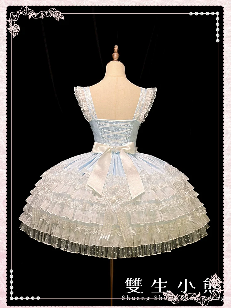 Shuang Sheng Xiao Xiong - Heart of Love - Sweet Lolita Wedding JSK, Bow Details - Image 88