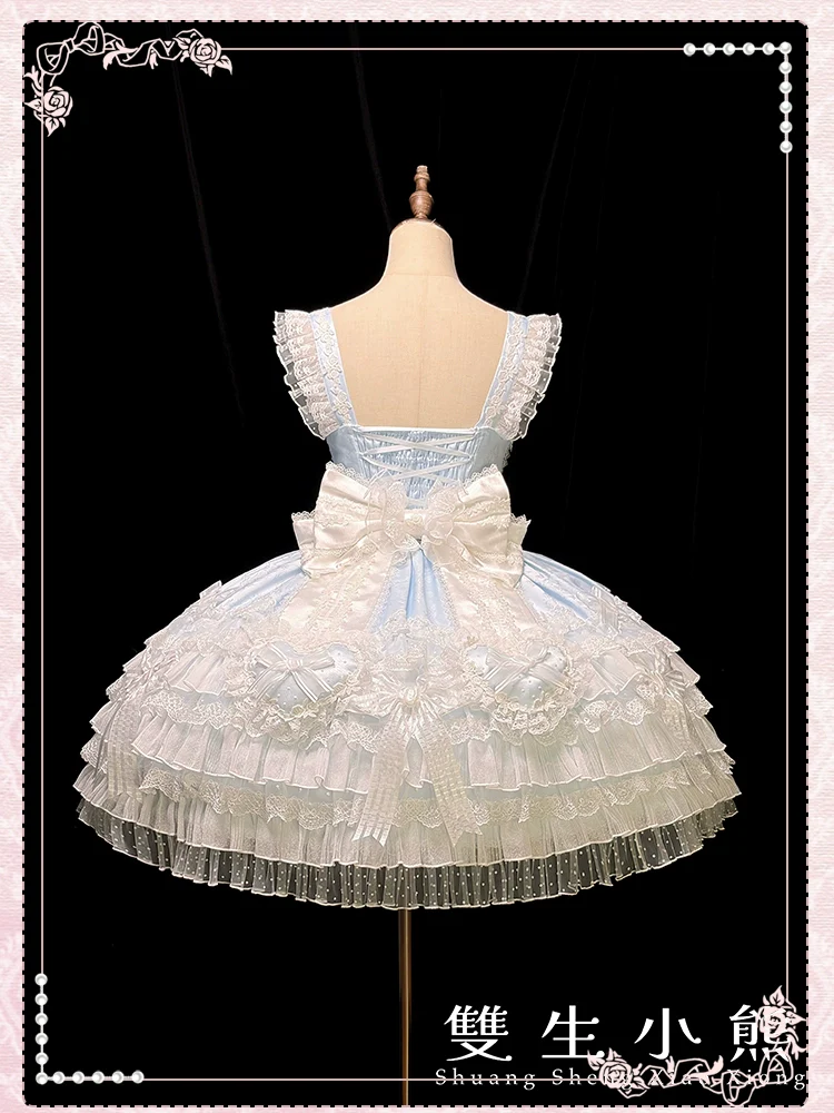 Shuang Sheng Xiao Xiong - Heart of Love - Sweet Lolita Wedding JSK, Bow Details - Image 89